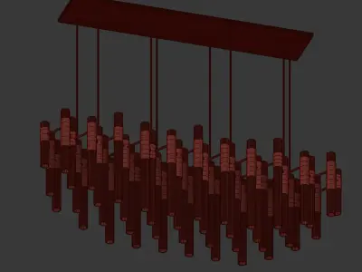Waterfall Linear Rectangular Suspension Chandelier luxxu  3D model