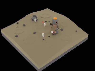 Land H3 Low-poly 3D model