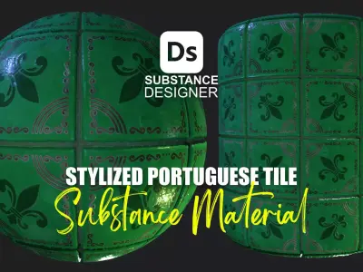 Stylized Portuguese Tiles Material 06 Texture