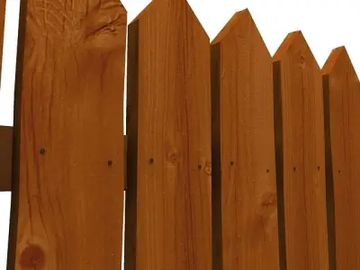 Simple Wood Fence 3D model