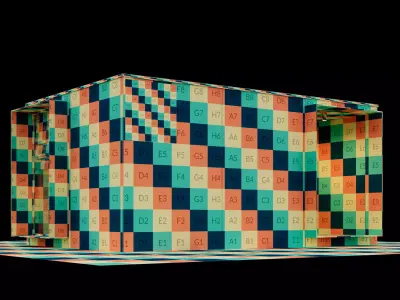 Container hotel modul with furniture 3D model