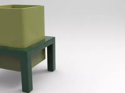 Leu Planter Low-poly 3D model