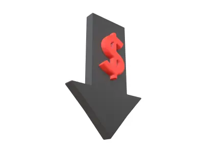 Price Down Symbol V1 003 Low-poly 3D model