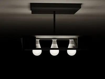 Modern Matte Black Hanging Chandelier 3D model