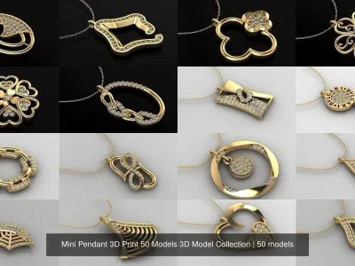 Mini Pendant 3D Print 50 Models 3D Model Collection 3D Model Pack