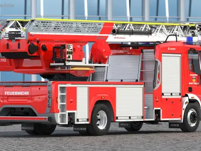  Iveco FF160 Magirus Fire Truck Rigged 