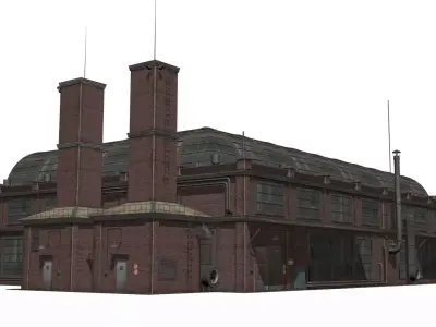 old industrial building Low-poly 3D model