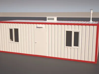 Shipping Container House Low-poly 3D model