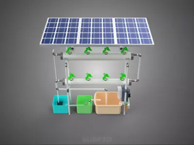IOT CONTROL SOLAR PANEL ENERGY HYDROPONIC PLANT LED GROW LIGHT 3D model