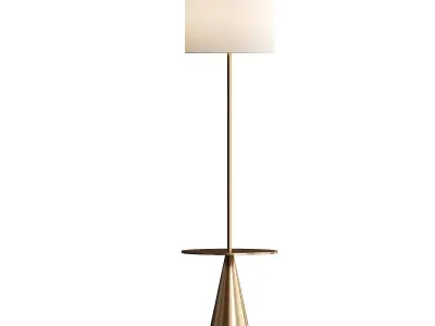  Modern Floor Lamp with Table Brass - Threshold 3D model
