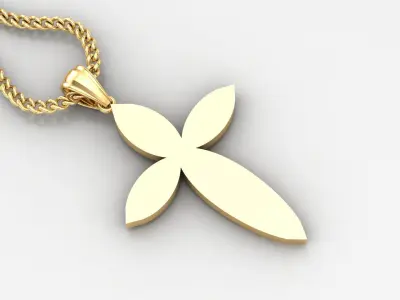 Light Gold 18K Cross Pendant 1CP080 3D print model