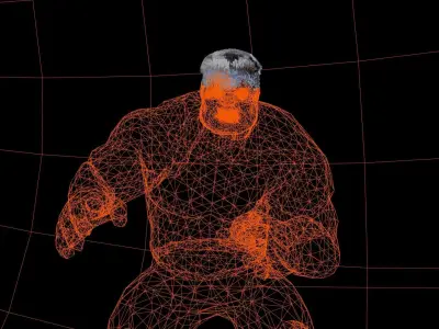  Hulk 2003 Inspired Rigged and animated Low-poly 3D model