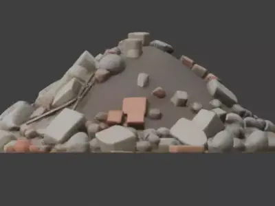 Urban Rubble Pile 3D Model Free low-poly 3D model