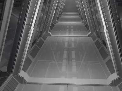 Sci Fi Tunnel Low-poly 3D model 9