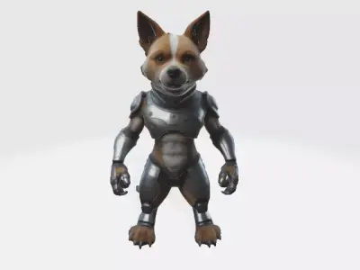 humanoid robotic dog 3D model