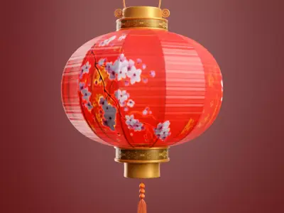 Round Chinese Lantern 3D model