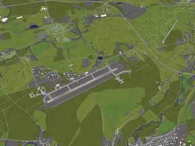 Pilsen Czech Republic 50x50km 3D City Map 3D model