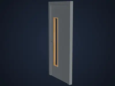 Office Door PBR Low-poly 3D model
