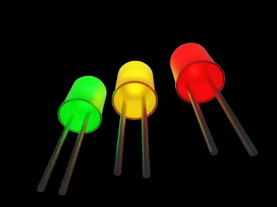 Diode Low-Poly model three colored leds Low-poly 3D model