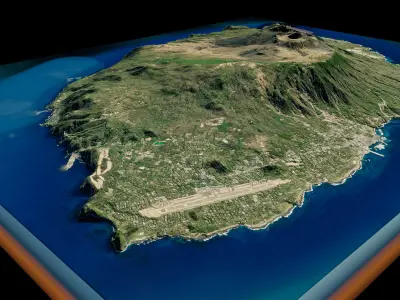 Oshima island 3d model terrain Low-poly 3D model