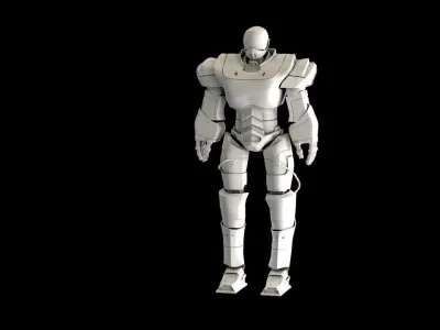 3D High Poly Cyborg Bust 3D model scifi Robot 3D model