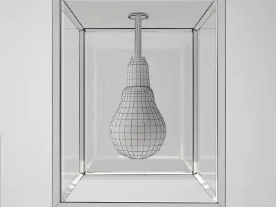 Retro Ceiling-Lamp - Living Room Furniture 03 Low-poly 3D model