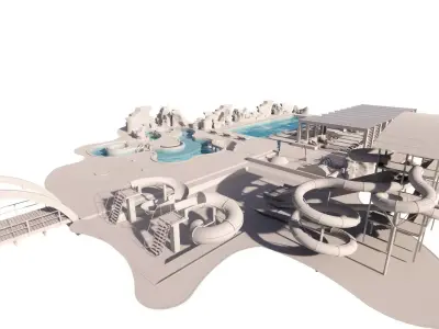 Swimming pool 3D model 12