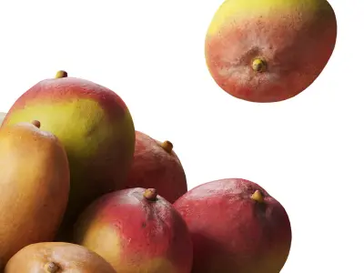 Mango - 6 models Low-poly 3D model