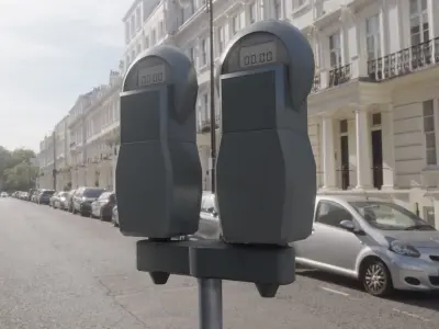 Parking Meter x 2 Low-poly 3D model