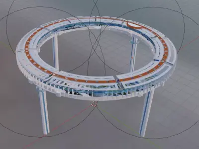 Dubai Ring Tower Low-poly 3D model
