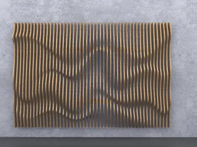 2 Different Parametric Wavy Wooden Panels  3D Model Pack