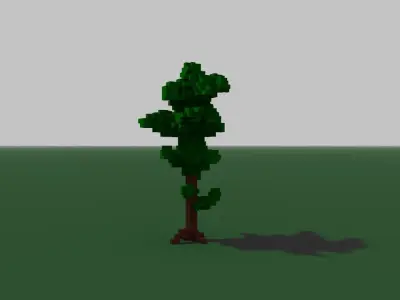Voxel Tree Low-poly 3D model