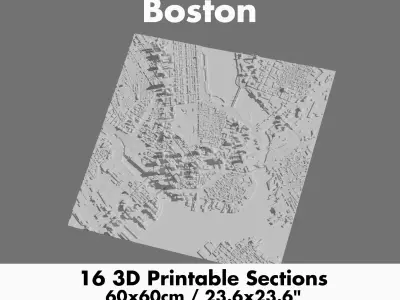 Boston 3D Printing stl file 3D Model of Boston 3D print model