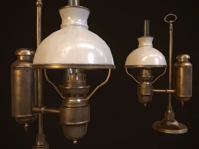 Antique Oil Lamp - PBR Game Ready Low-poly 3D model