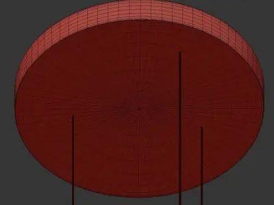 Drievoudige hanglamp van zwarte 3D model