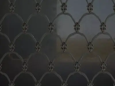 Glass Iron Grid Window PBR SEAMLESS Texture