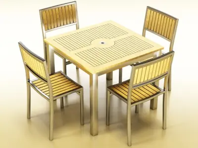 Bar Table and Chair 3D model