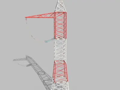 Electricity Pole 6 Low-poly 3D model