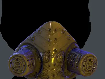 Gas mask helmet 3d model scifi Low-poly Low-poly  Low-poly 3D model get