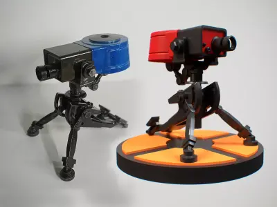 Team fortress 2 first level sentry miniature 3D print model
