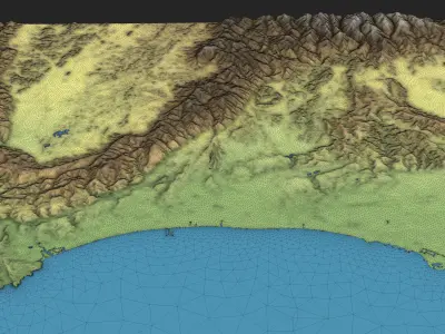 Muscat - Topography Terrain Low-poly 3D model