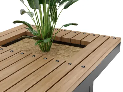 Street bench 3D model buy