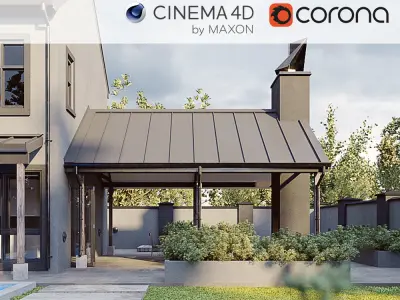 Set 5 - Corona C4D - 8 x Exterior Scenes 3D Model Pack