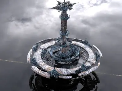 Cloud recon Tower Low-poly 3D model