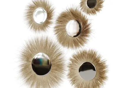 Mirror In A Straw Frame 3D model