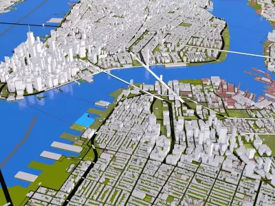 Lower Manhattan NYC City model 3D model