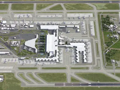 Palma de Mallorca - Airport - PMI Low-poly 3D model