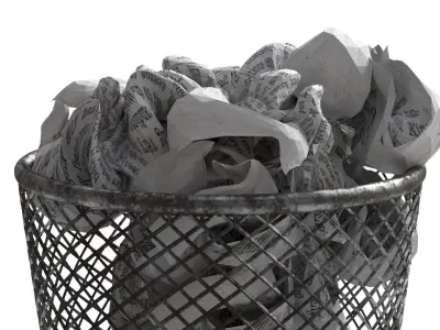 Papers Trash Low-poly 3D model