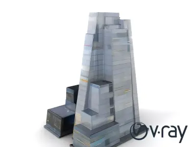 Futuristic Skyscraper Cyberpunk Cityscape model pack Low-poly 3D model