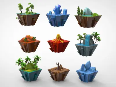 Island 2  Low-poly 3D model